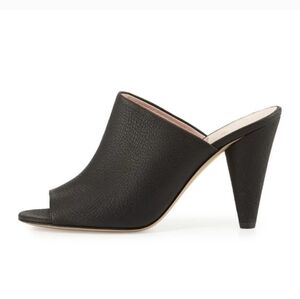 Kate Spade New York Bova peep-toe cone-heel mule black Pebble Leather 8 B